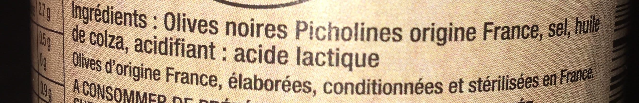 Le Vieux Bistrot Olives noires picholines packshot