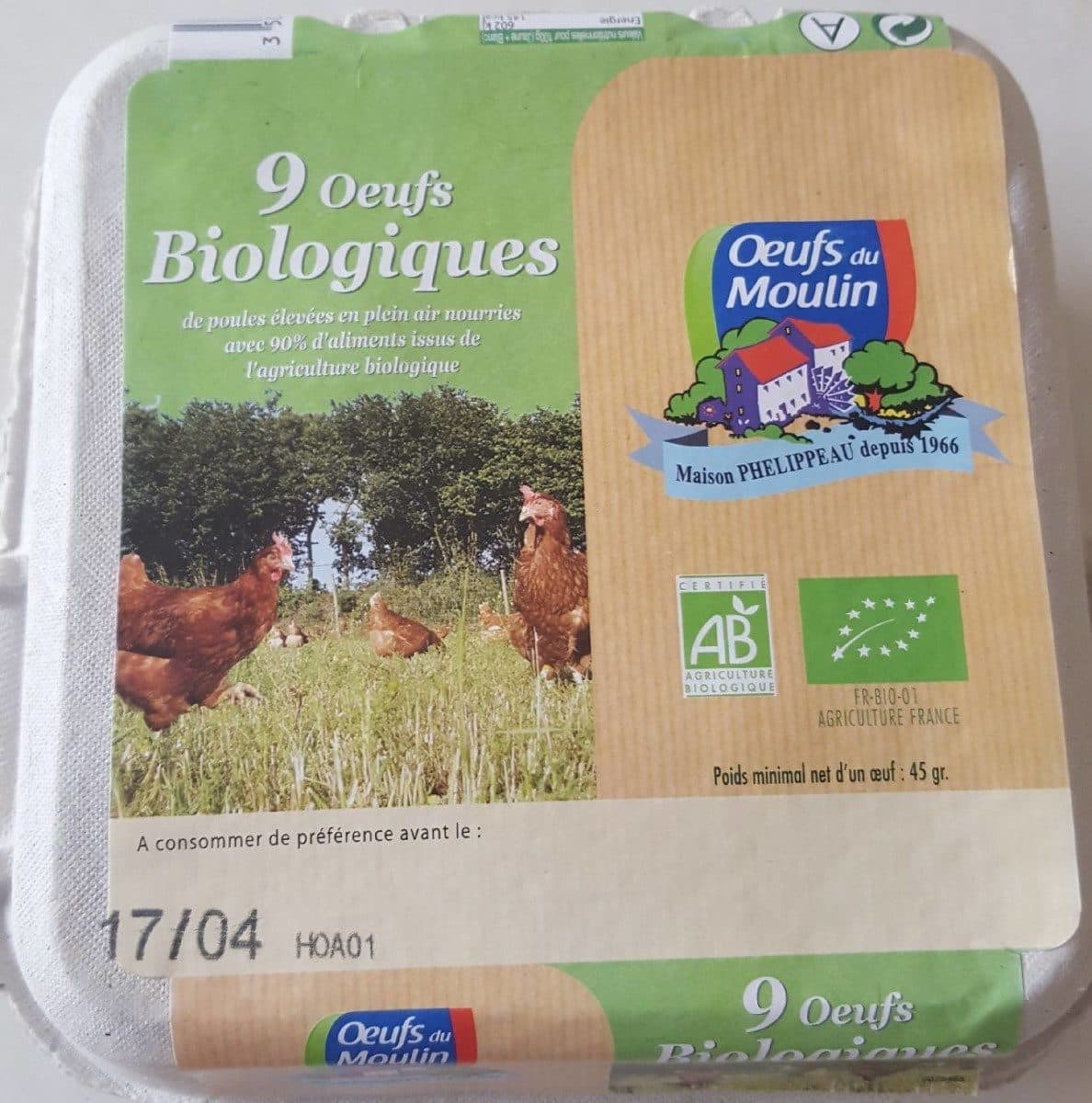 Oeufs du Moulin 9 oeufs bio packshot