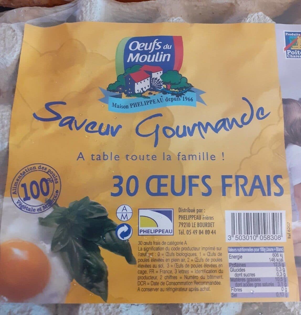 OEUFS DU MOULIN Saveur Gourmande - 30 œufs frais packshot
