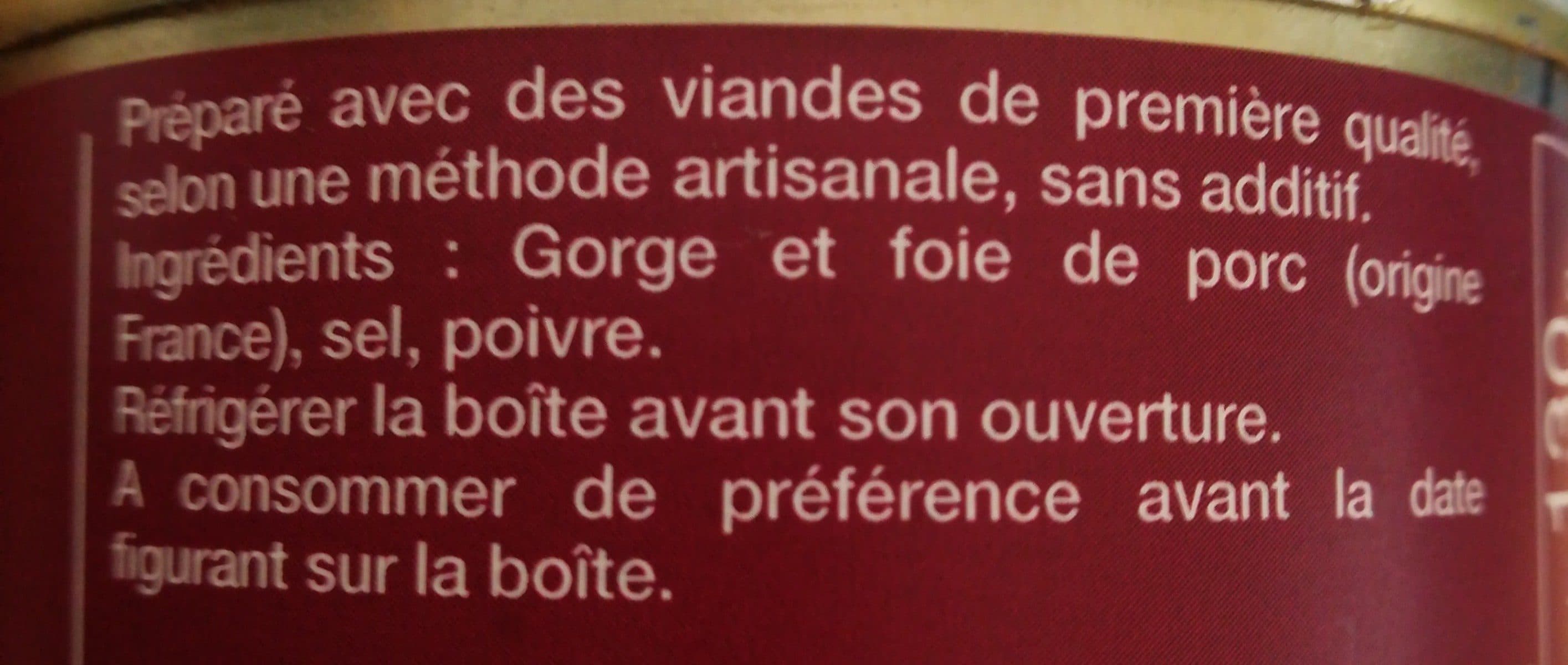 Open Food Facts Paté De Porc Mas 130g packshot