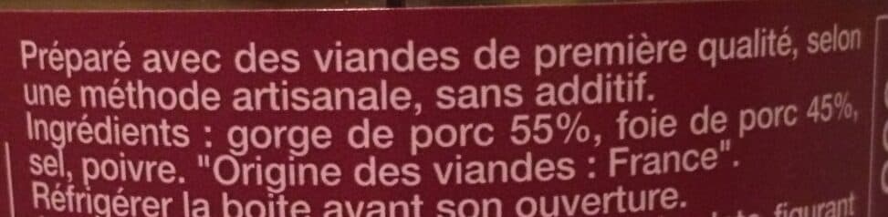Mas le Rouget Cantal Pâté de porc packshot