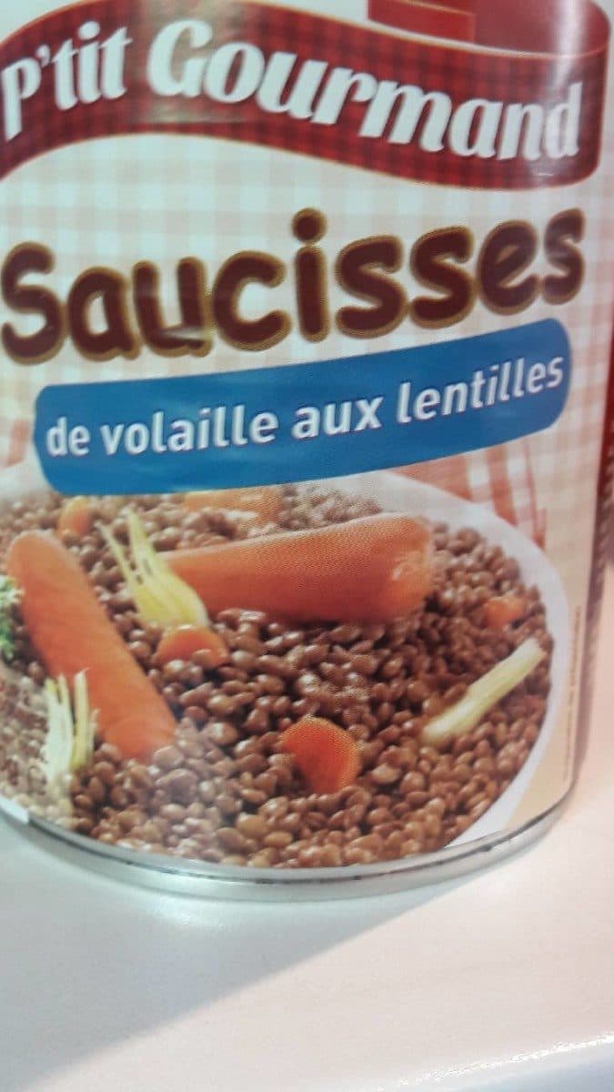 P'tit Gourmand Saucisses de volaille aux lentilles packshot