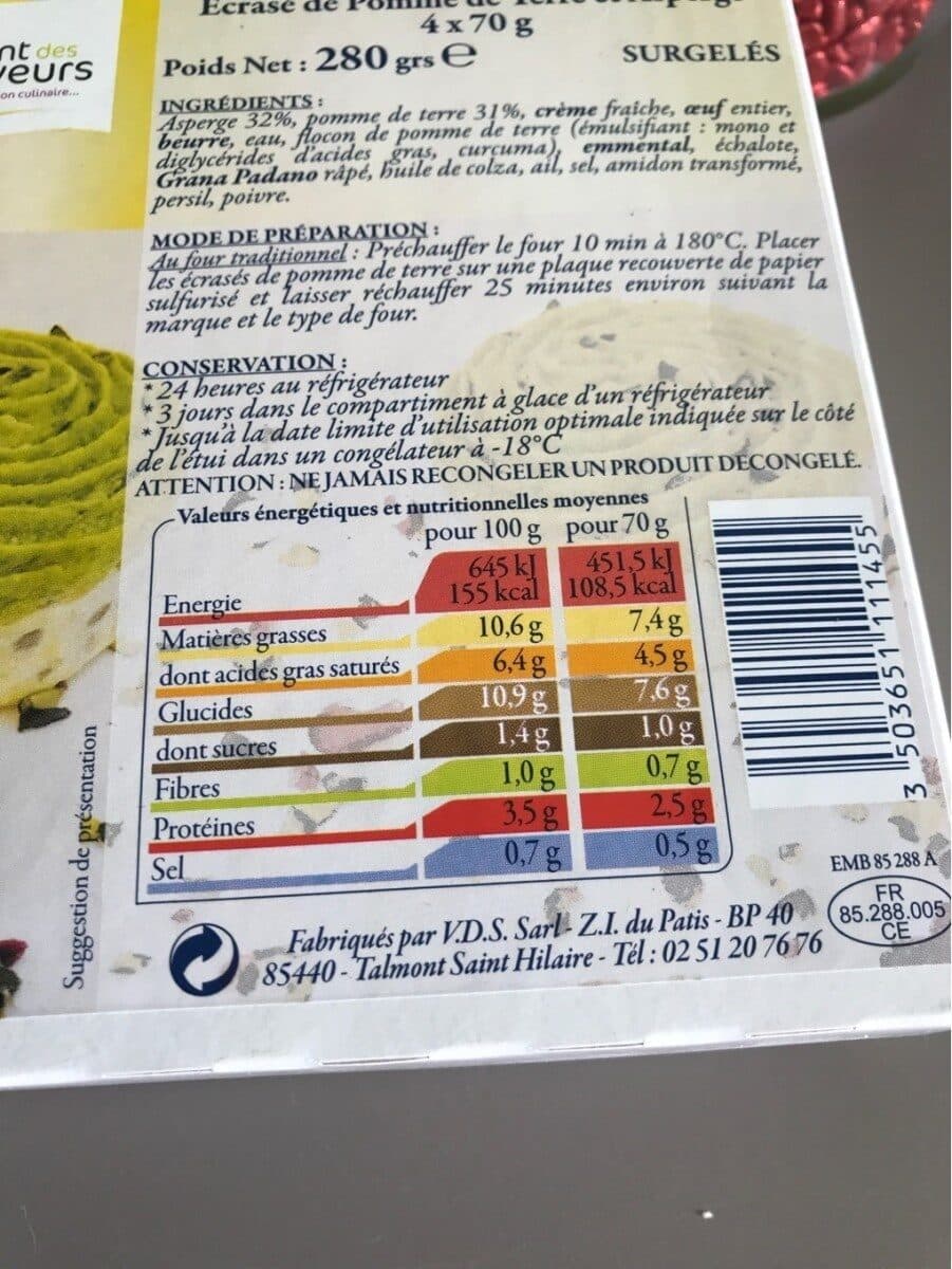 Open Food Facts Ecrase de pomme de terre et apserge packshot