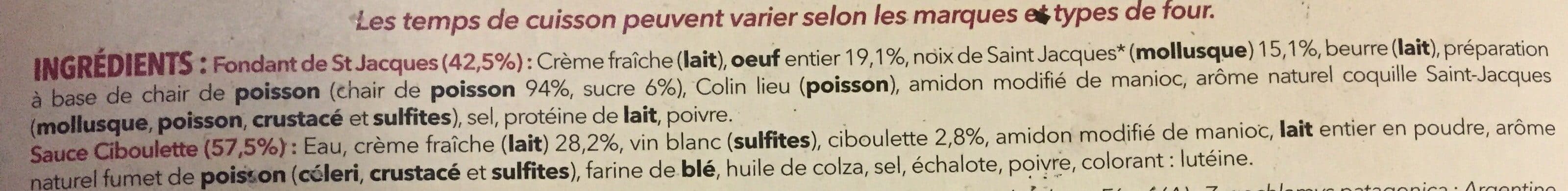 Open Food Facts 2 Fondants de Saint-Jacques, Sauce Ciboulette packshot