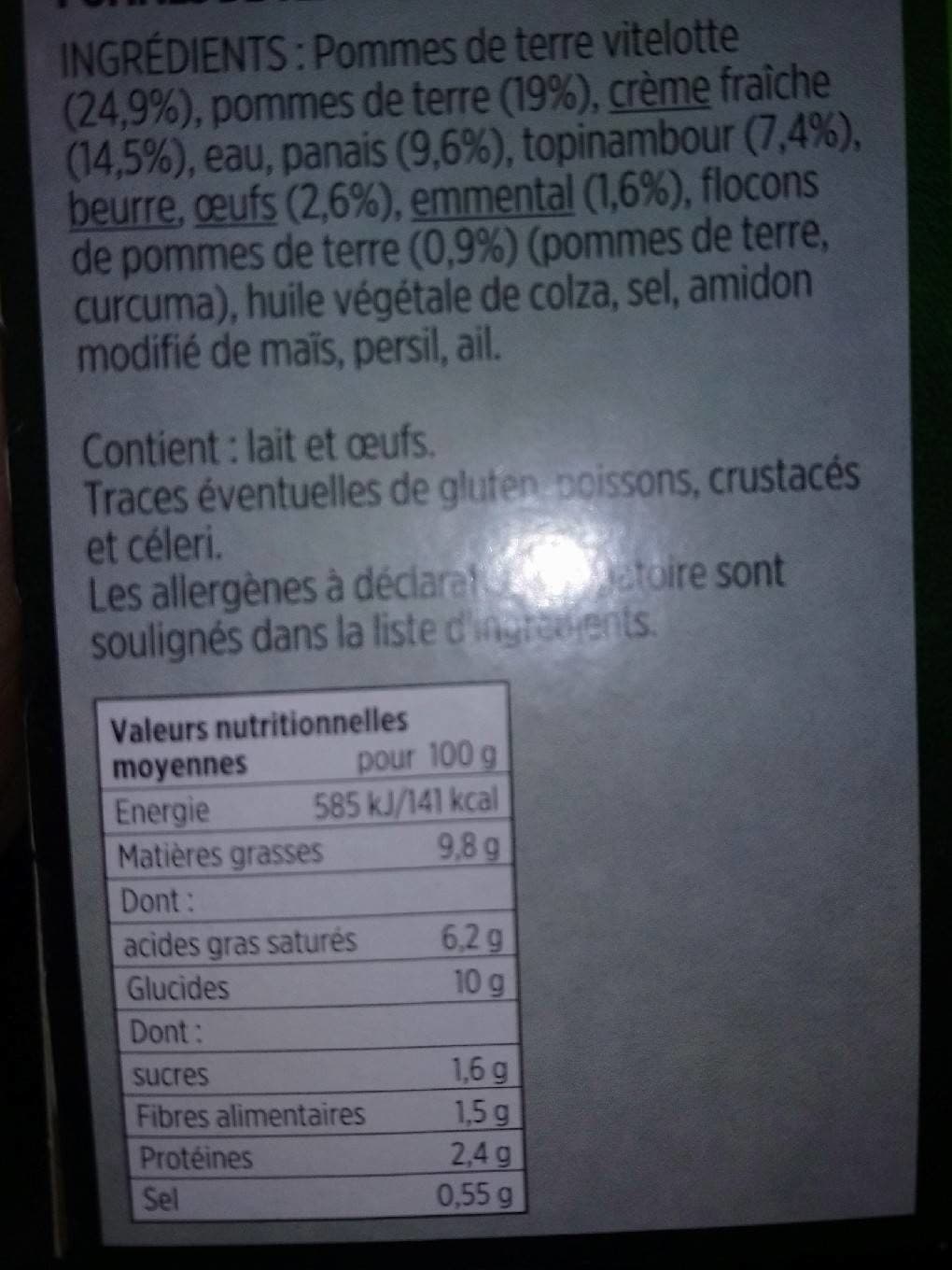 Toupargel Fondant pomme de terre, panais, topinambours, purée de pomme de terre vitelotte packshot