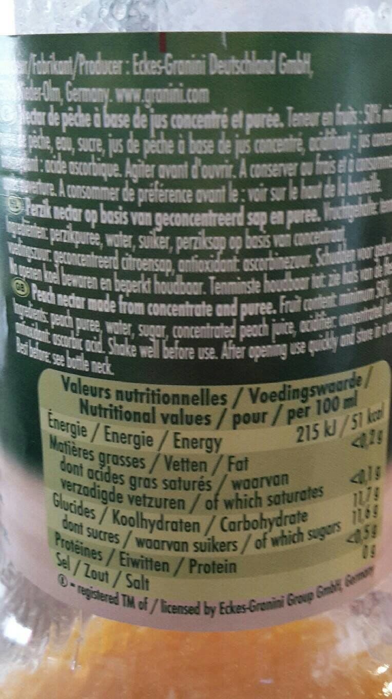 Granini Broskev packshot