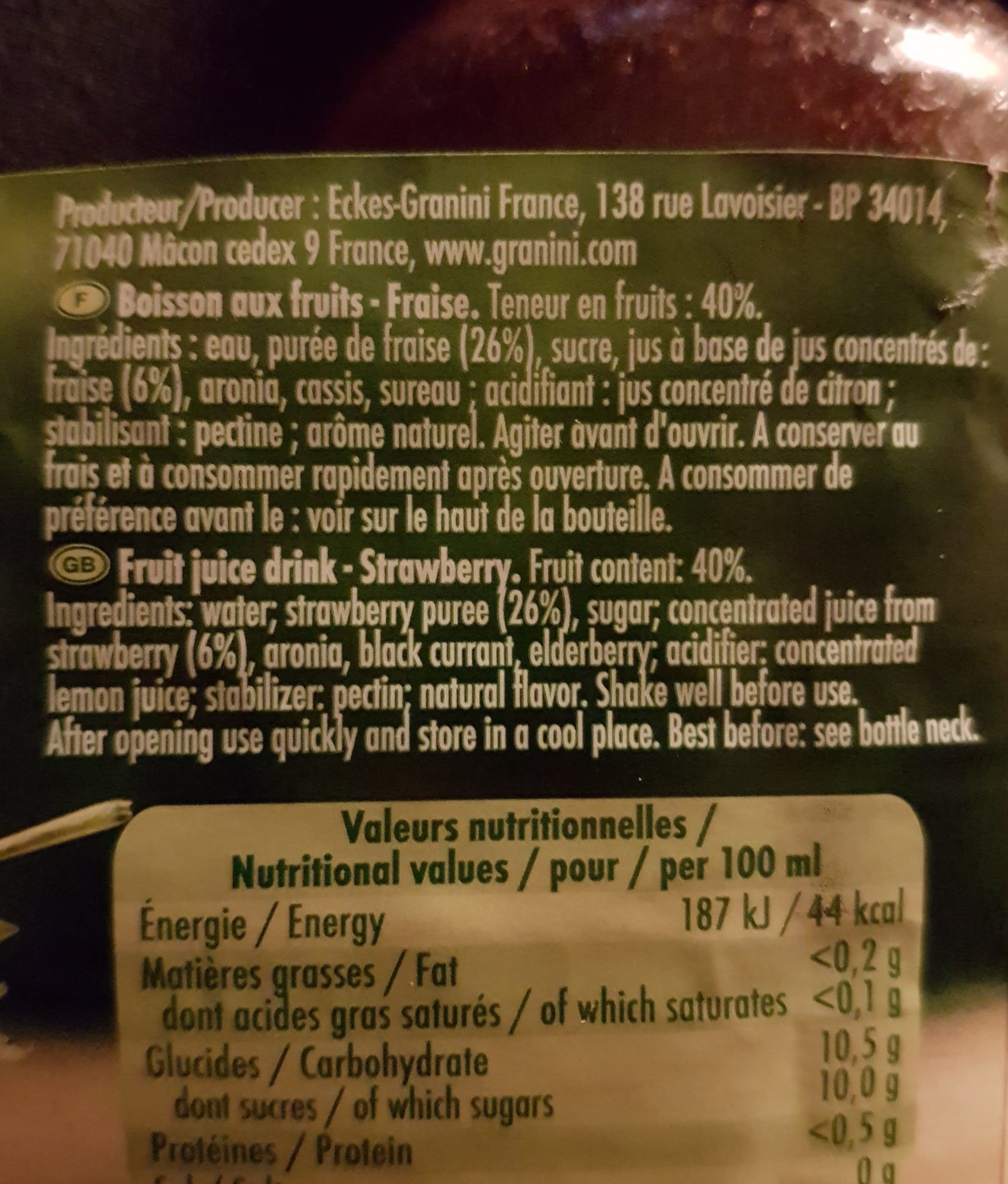 Granini Strawberry packshot