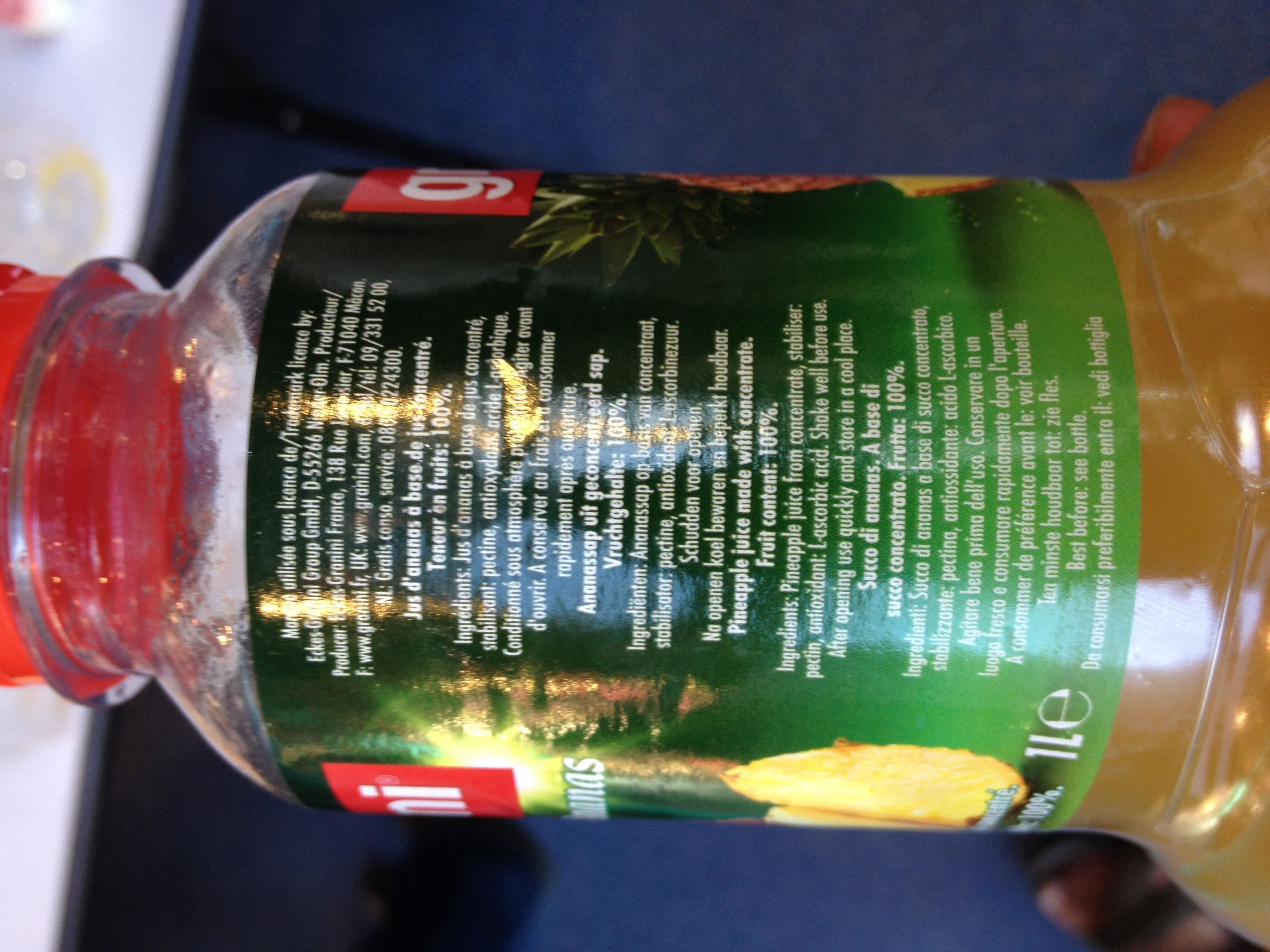 Granini Jus d'ananas à base de jus concentré packshot