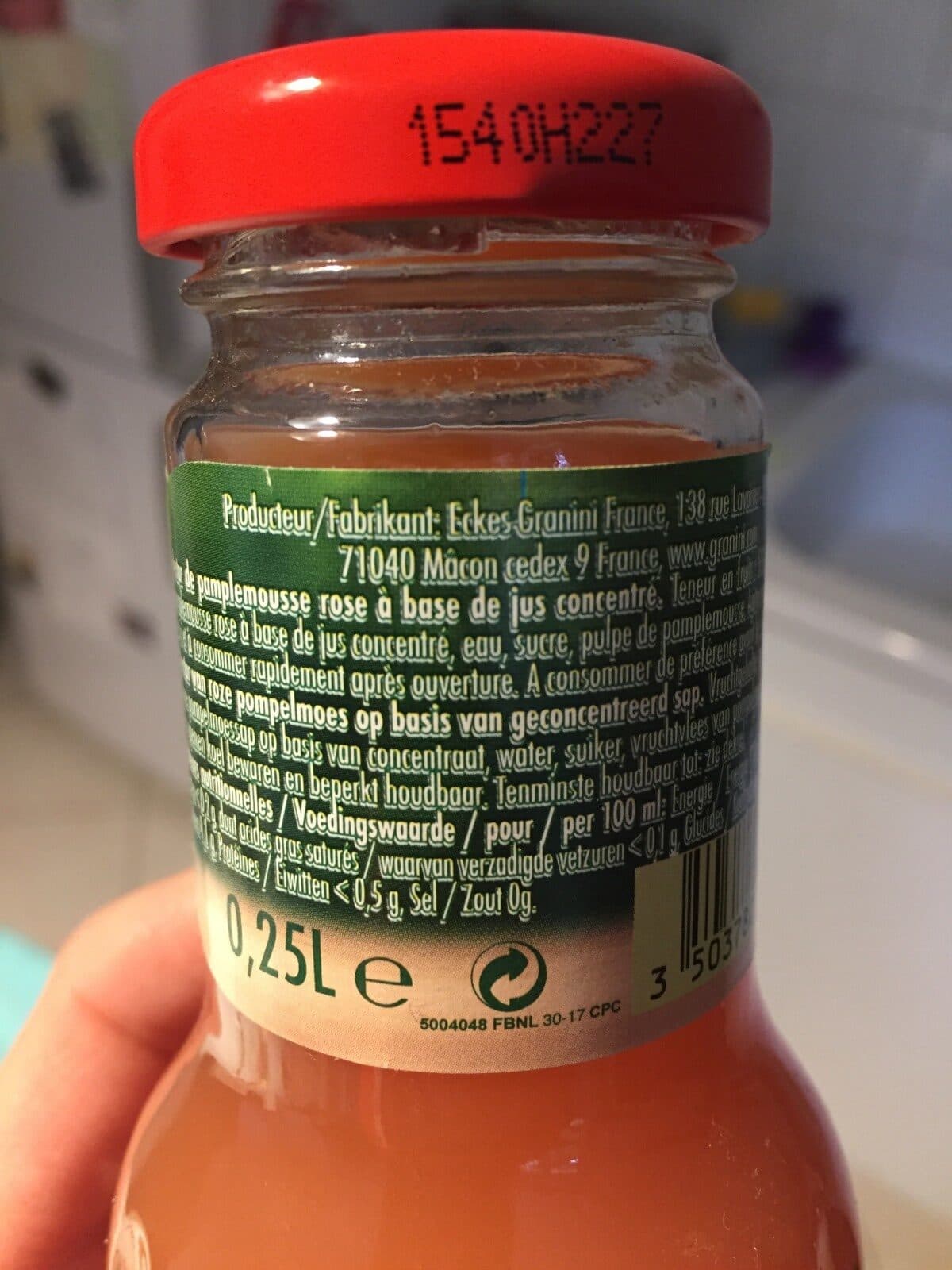 Granini Bocal 25CL Granini Pamplemousse packshot
