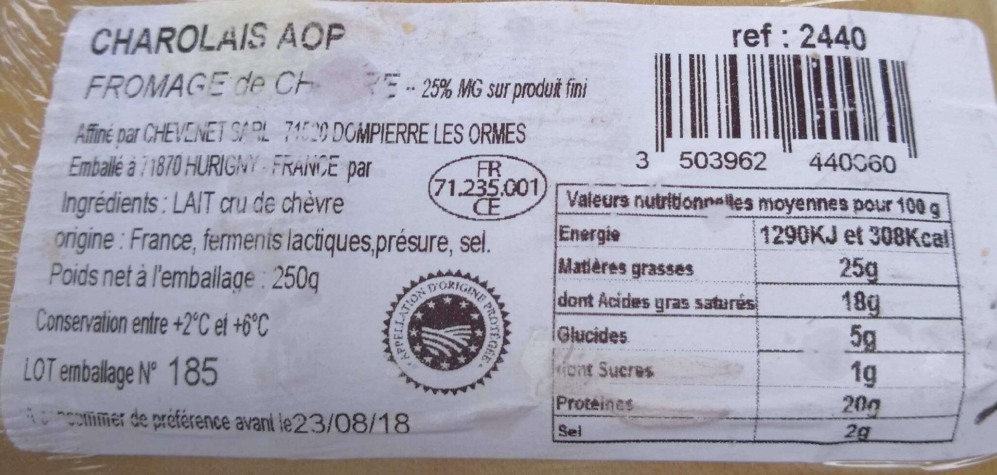 Chevenet affineur Charolais fromage de chèvre packshot