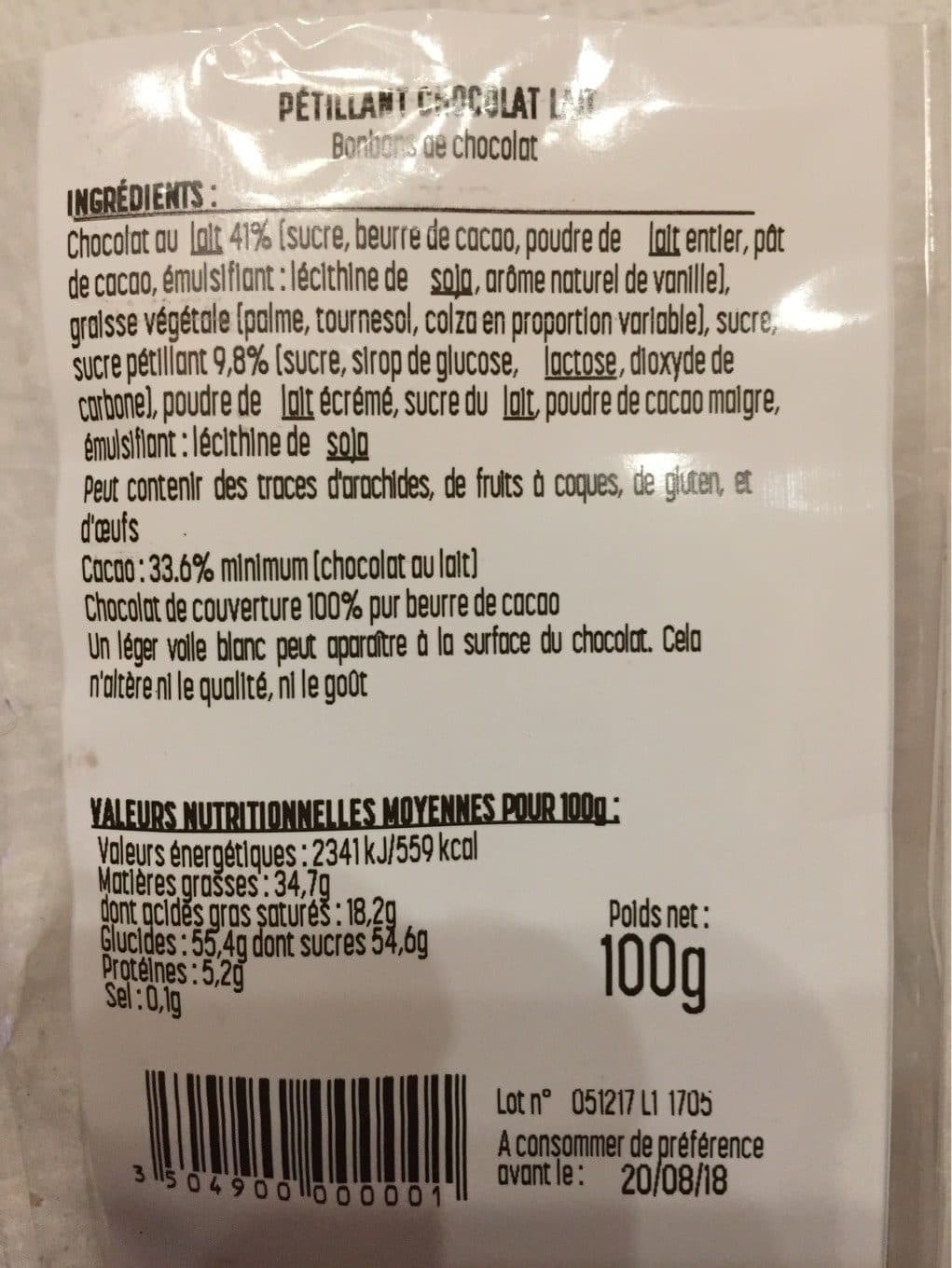 Réauté Chocolat Petillant packshot