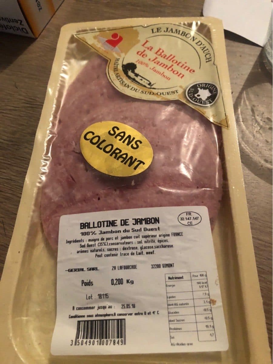 Open Food Facts Ballotine de jambon packshot