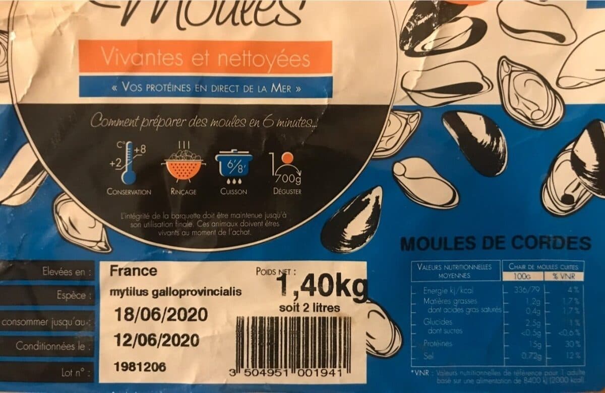 Open Food Facts Moules de corde packshot