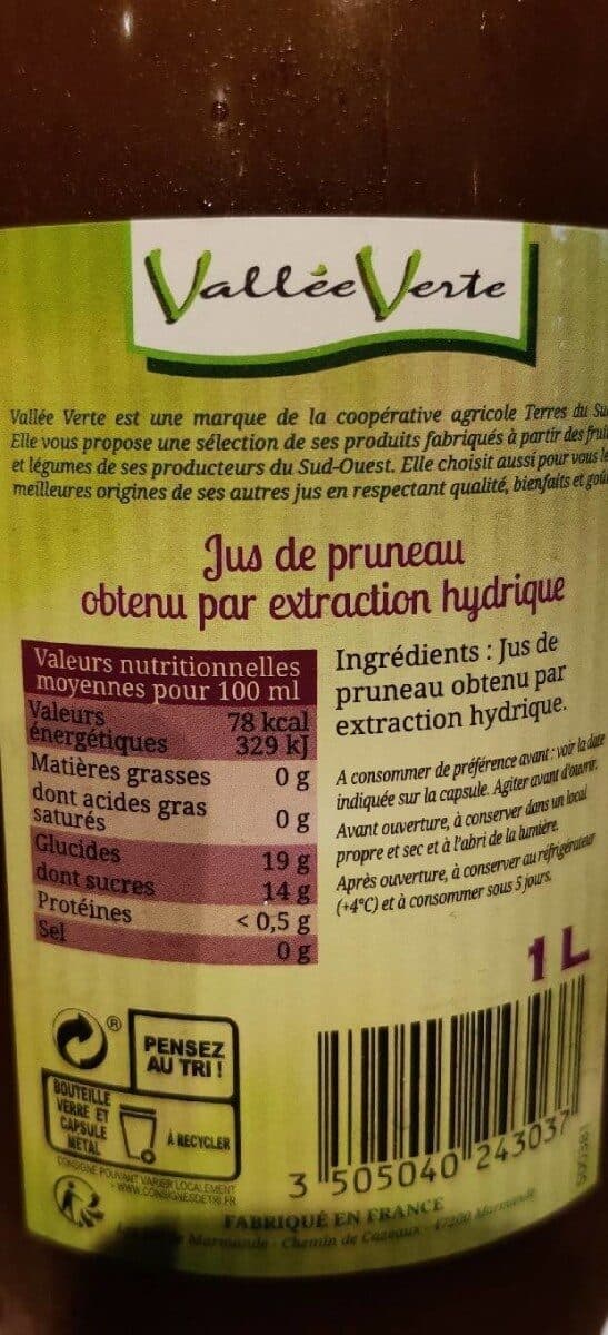 Vallee verte Vallee Verte, Jus de pruneaux artisanale packshot