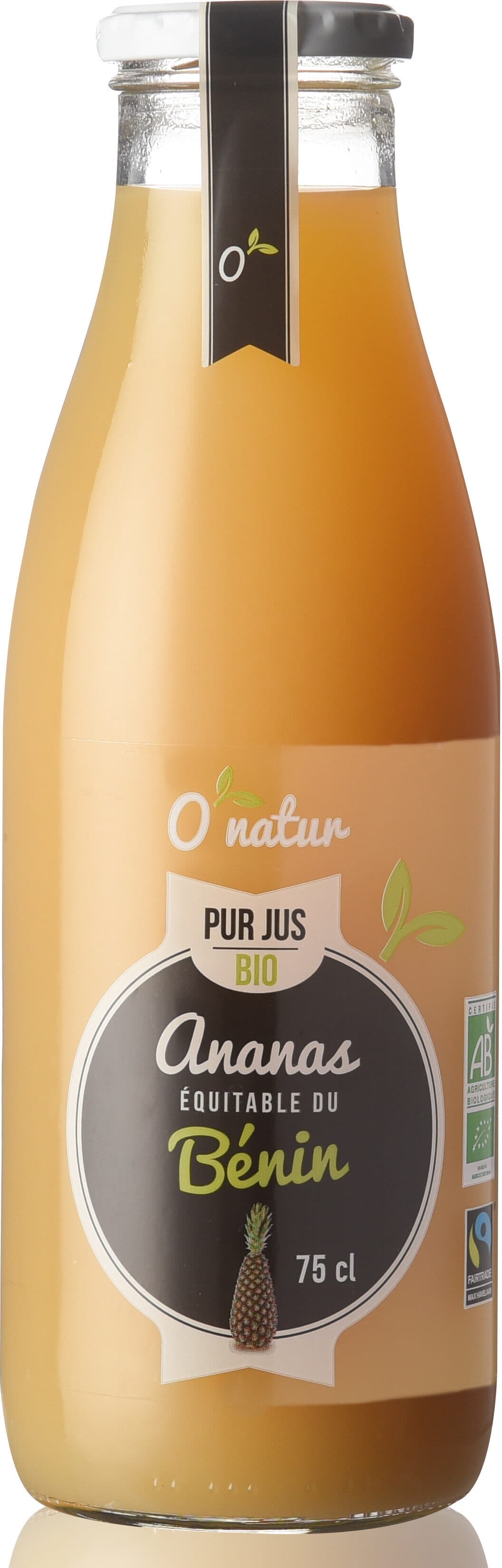 O'natur Pur Jus d'Ananas Bio du Bénin Equitable packshot
