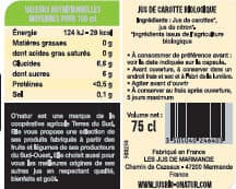 O Nature Pur Jus de Carotte des Landes Bio packshot