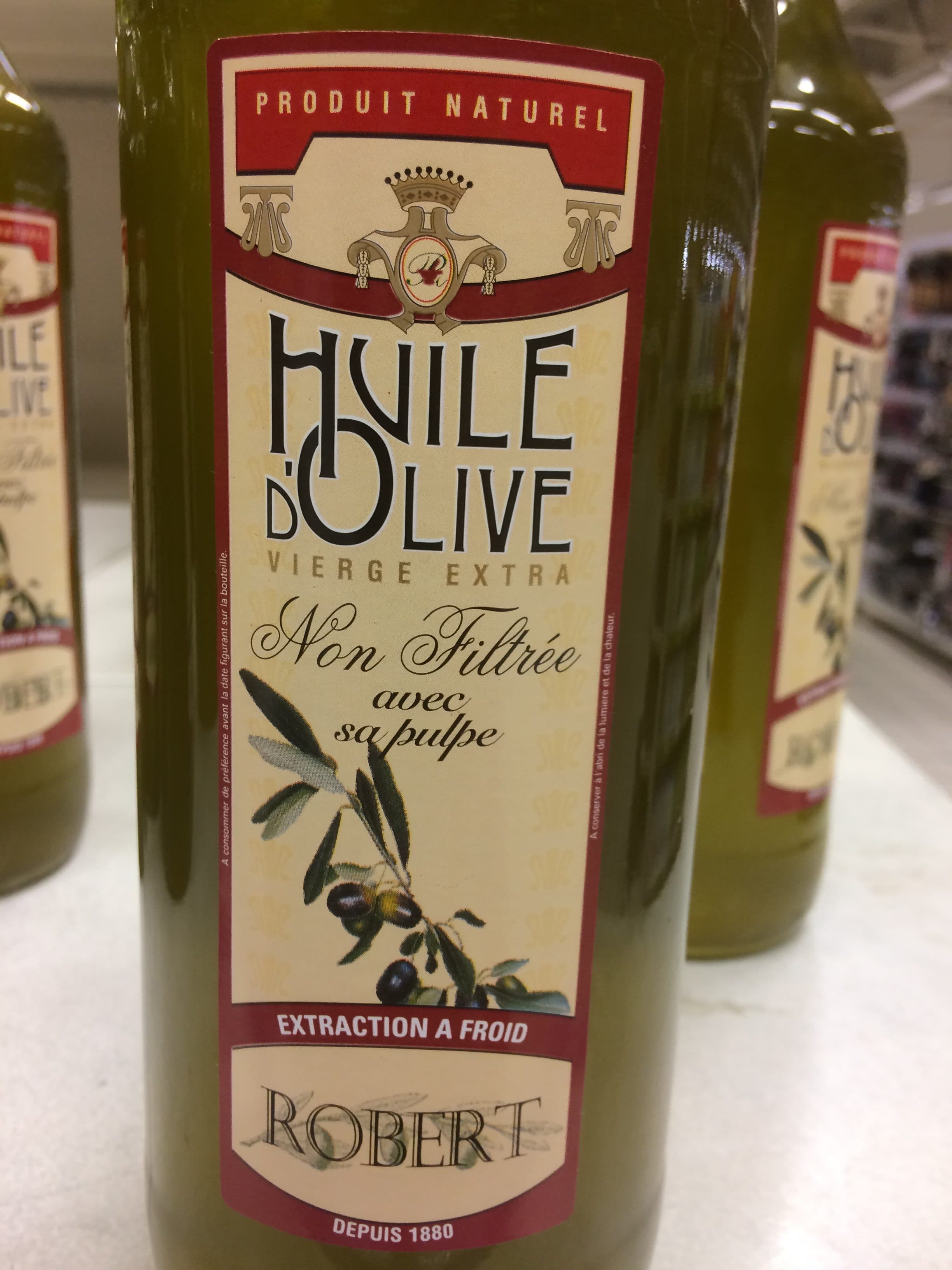 Robert Huile d'olive "non filtrée" packshot