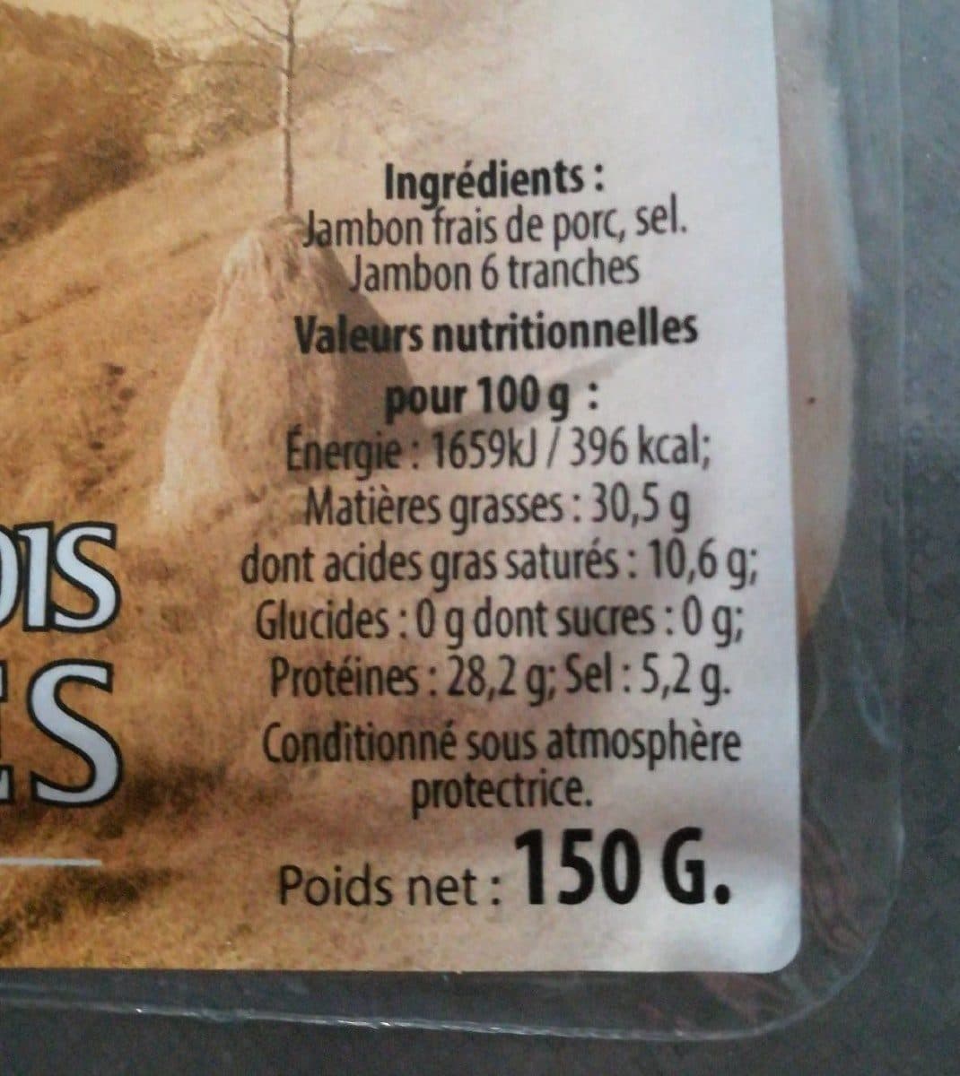 Open Food Facts Jambon sec 9 mois 6 Tranches packshot