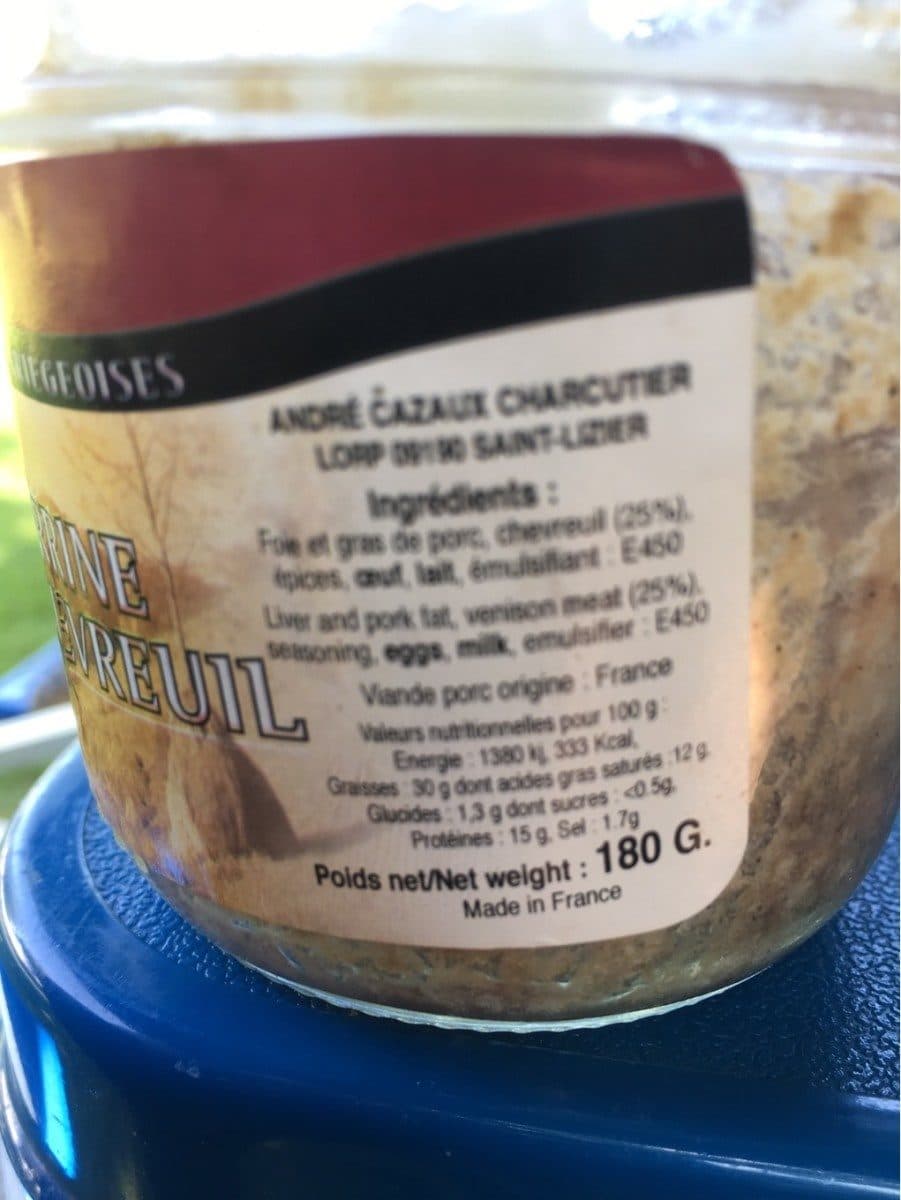 Open Food Facts Terrine de chevreuil packshot