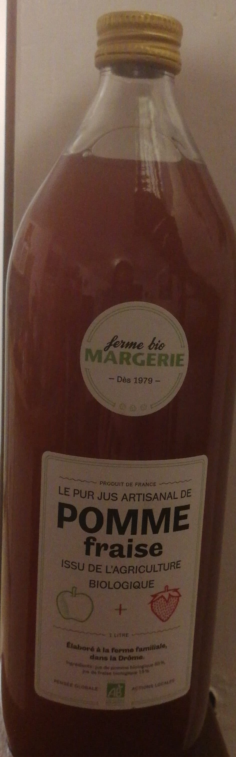 Ferme Bio Margerie Le pur jus artisanal de pomme fraise packshot