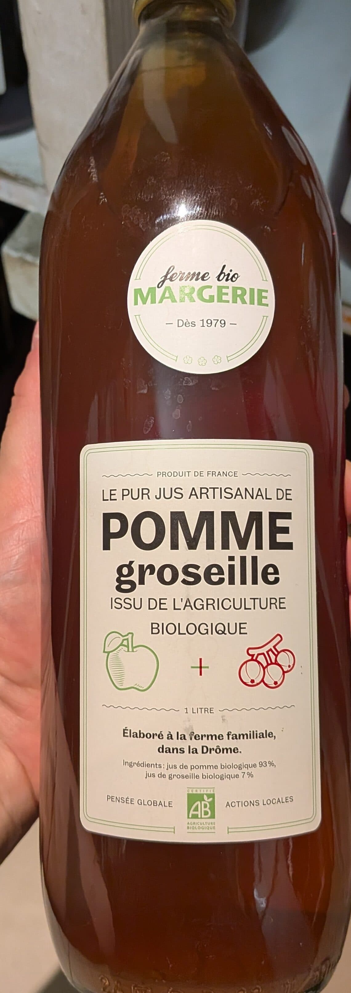 Ferme Bio Margerie Le pur jus artisanal de pomme groseille packshot