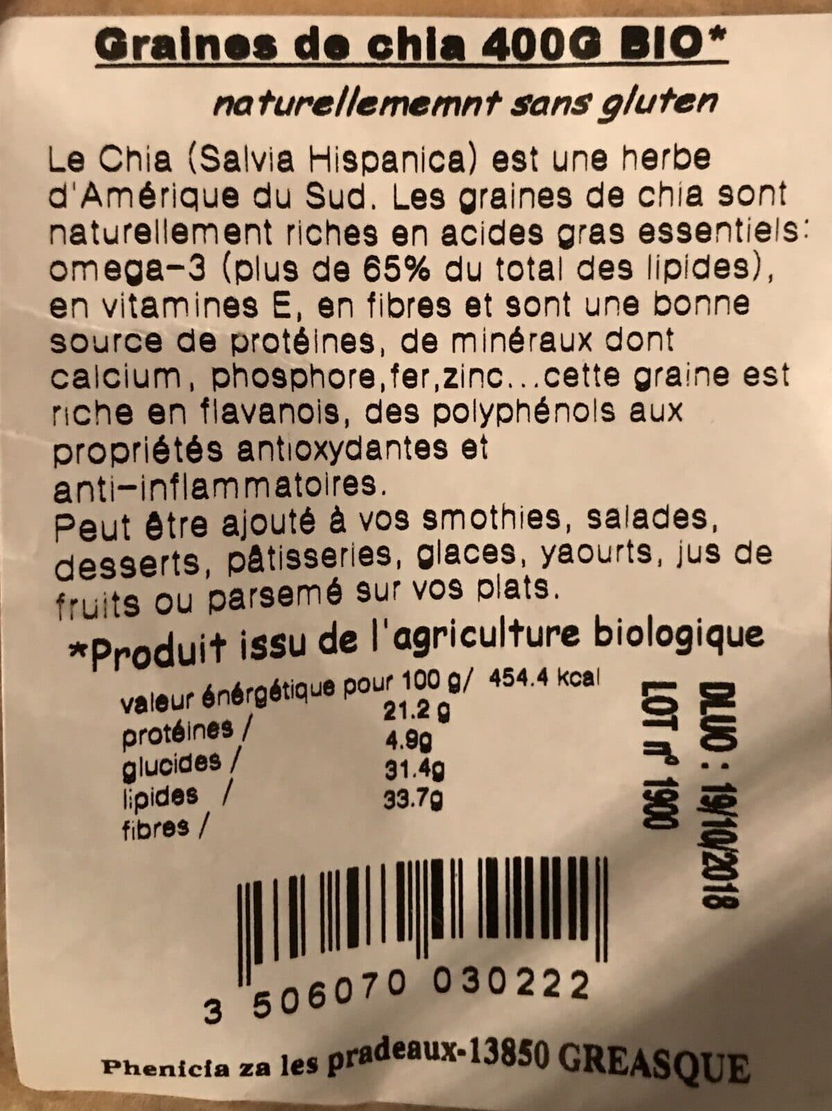 Open Food Facts Graines de chia packshot