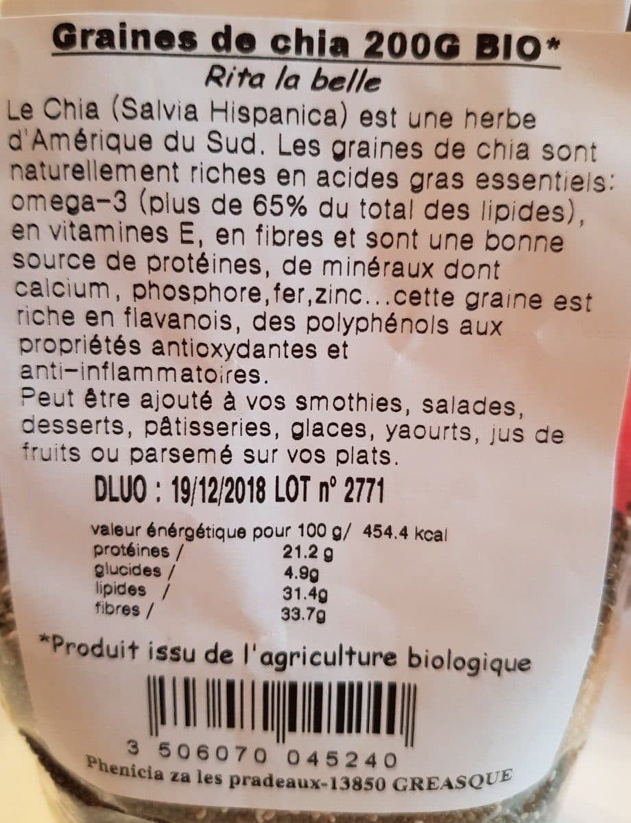 Open Food Facts Graines de chia packshot