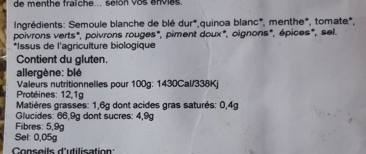 Open Food Facts Taboulé packshot