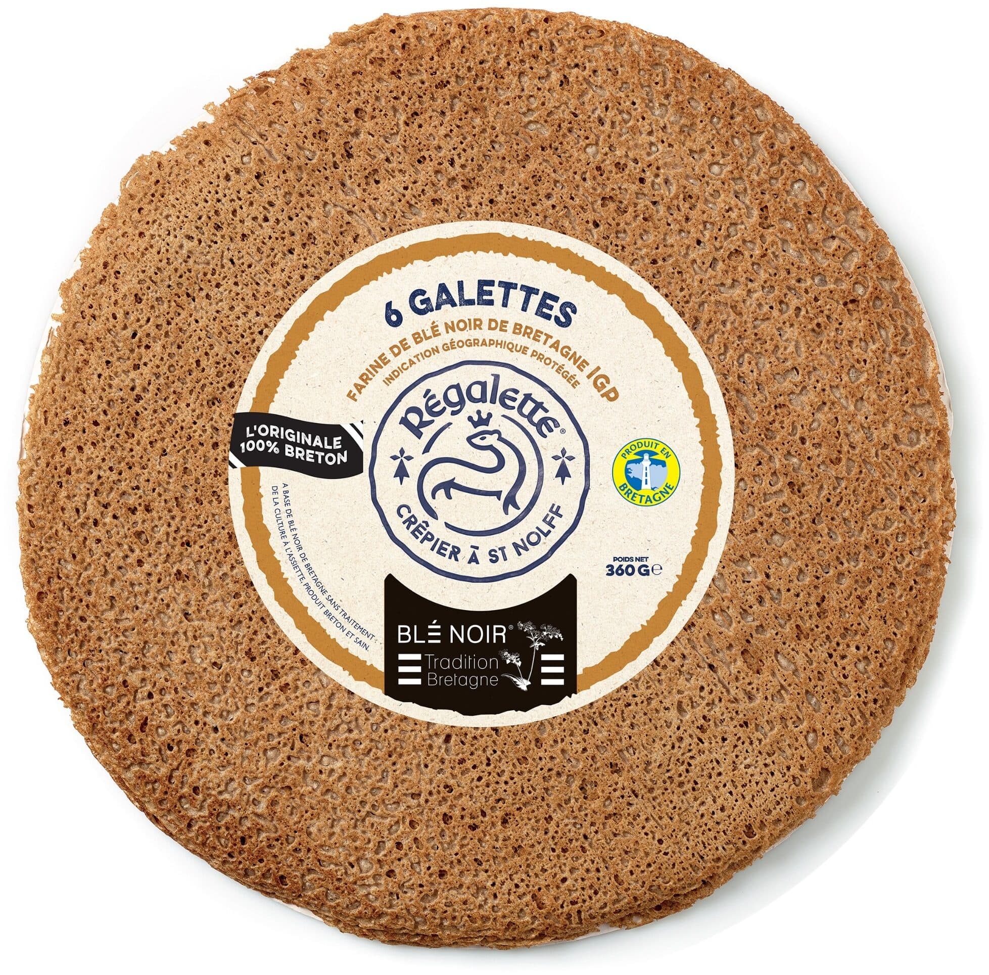 Régalette 6 galettes farine de blé noir de bretagne IGP packshot