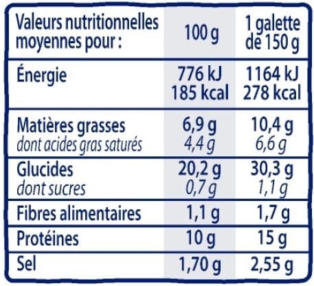 Régalette 2 Galettes Jambon Emmental Mozzarella packshot