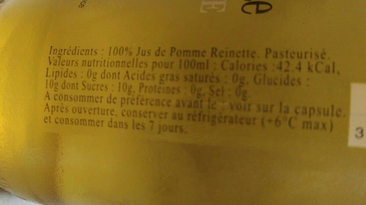 Open Food Facts Jus de pomme reinette packshot
