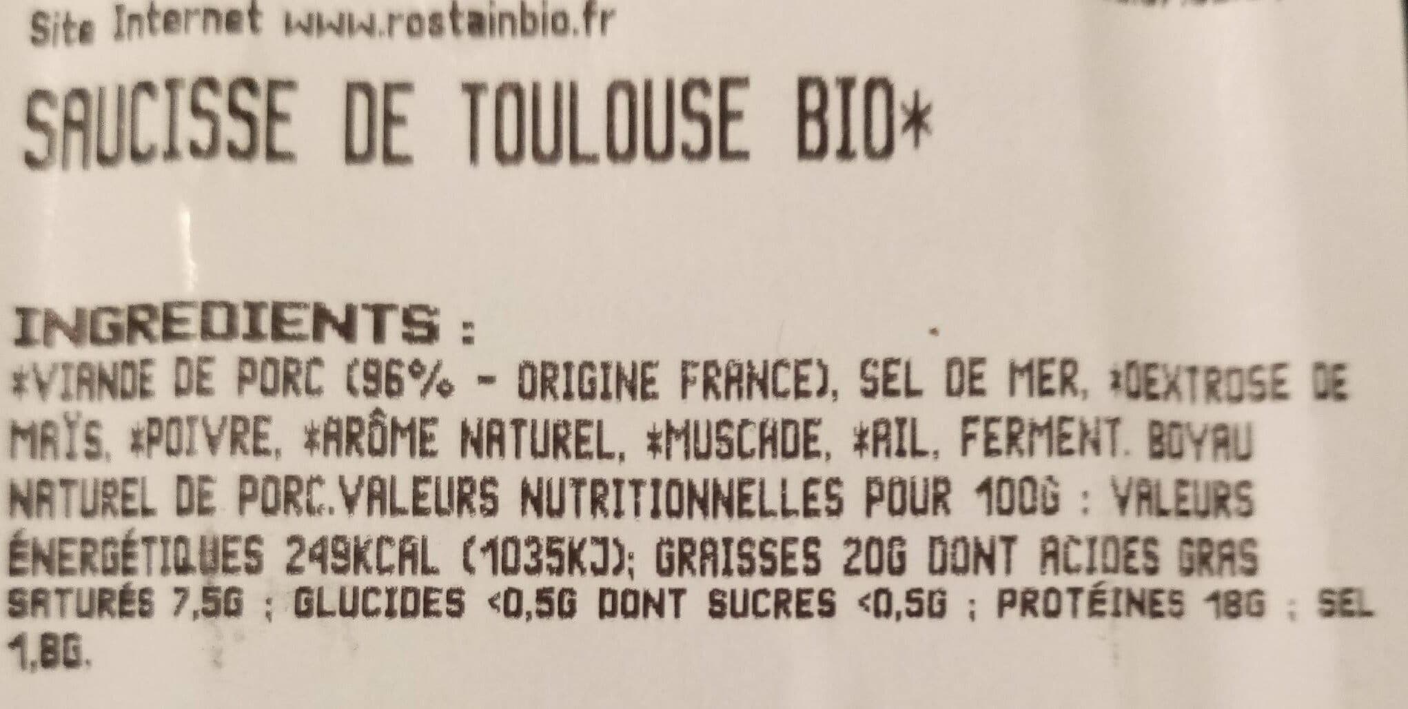 Rostain Saucisse de toulouse packshot