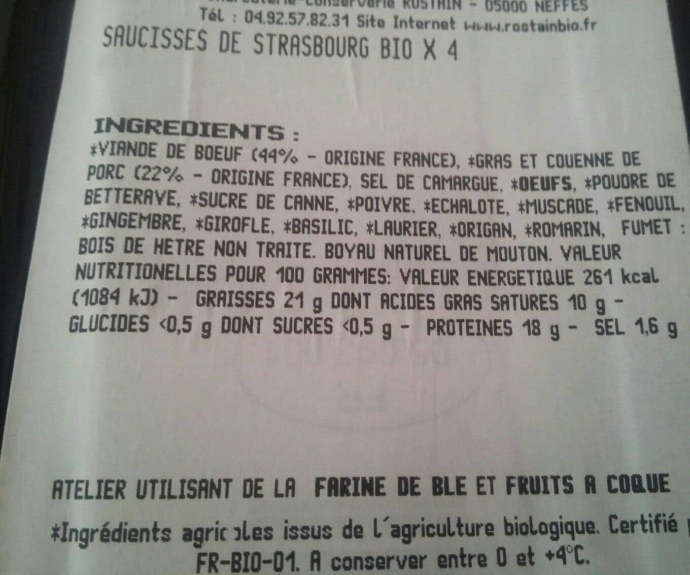 Rostain Saucisses de Strasbourg Bio packshot