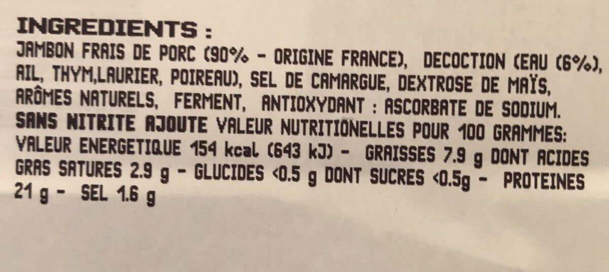 Rostain Jambon cuit supérieur avec couenne packshot