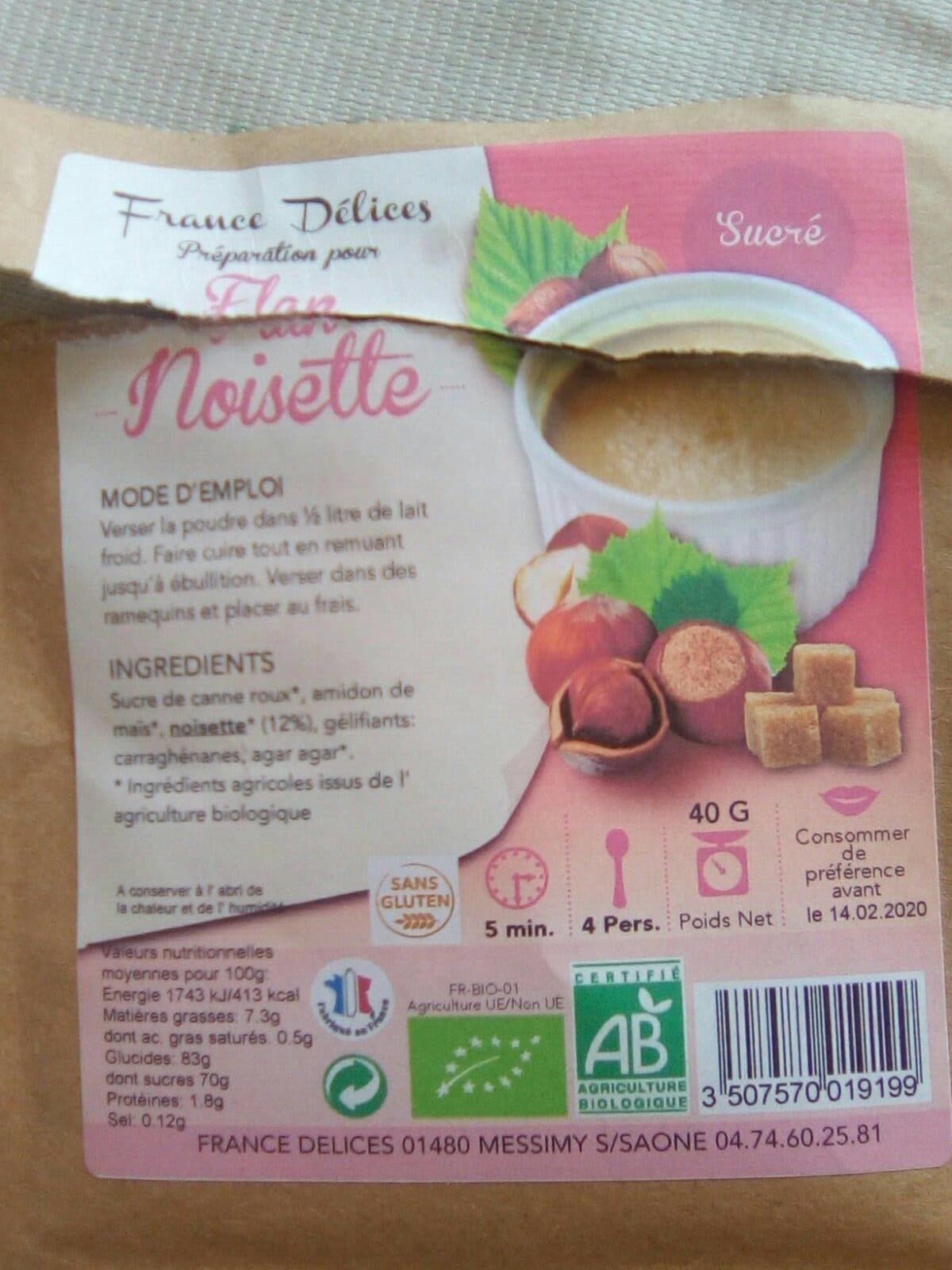France Délices Flan noisette packshot