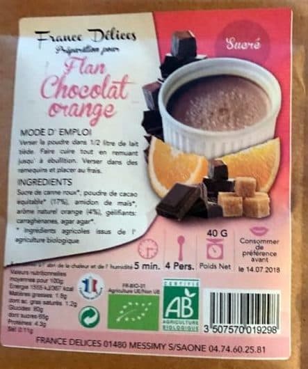 France Délices Flan Chocolat Orange packshot