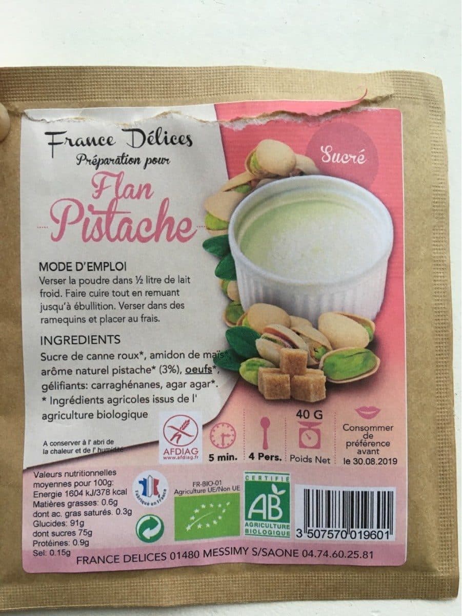 France Délices Préparation pour Flan pistache sucré packshot