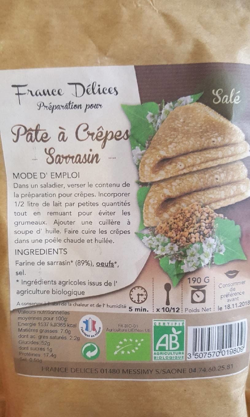 France Delice Pates a crepes sarrasin packshot