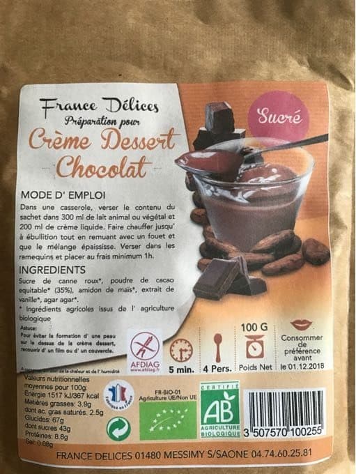 France Délices Crème Dessert Chocolat packshot