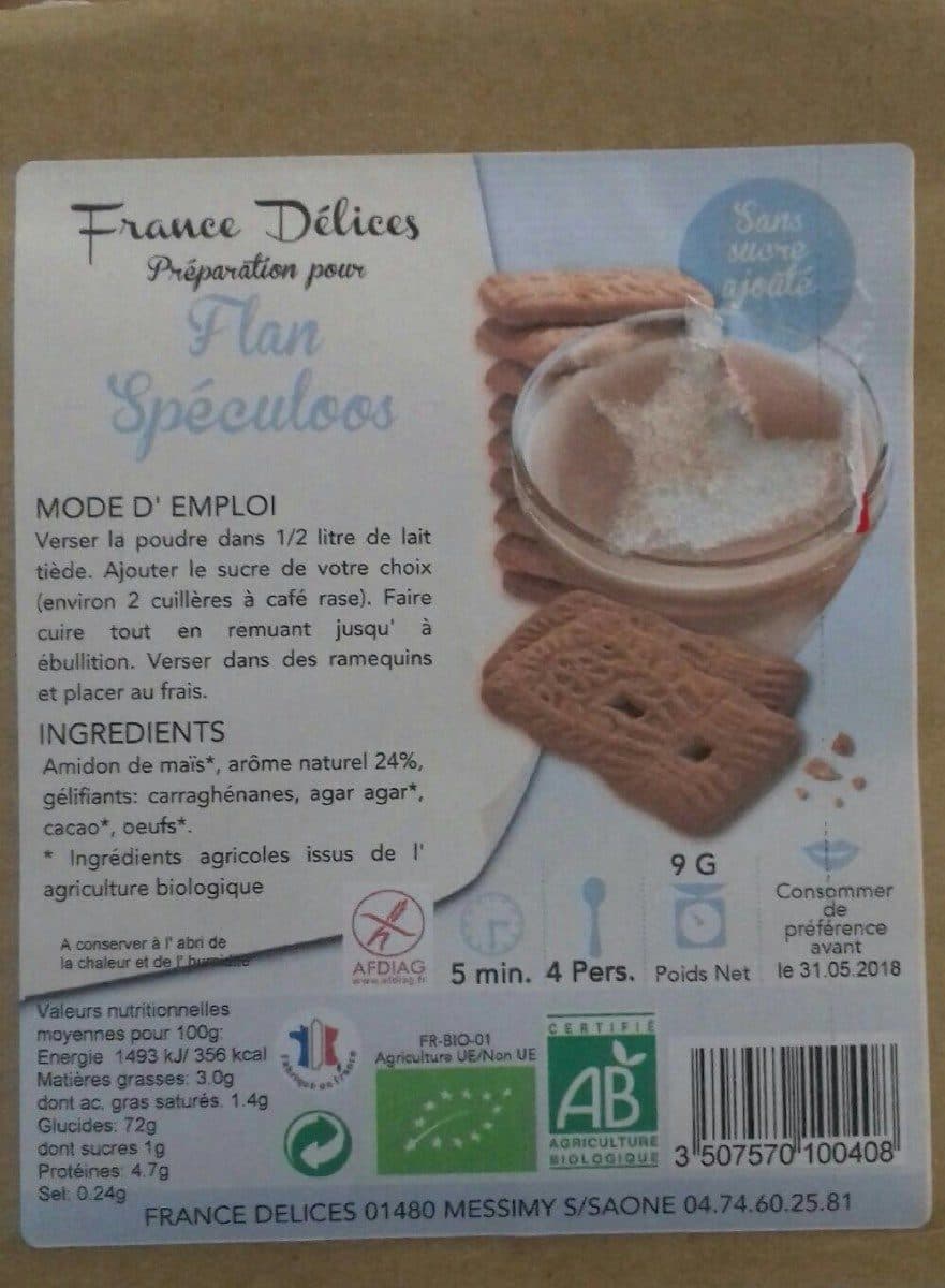 France Délices Flan Speculoos SS Sucre 9G Demi L Lait SS Glut packshot