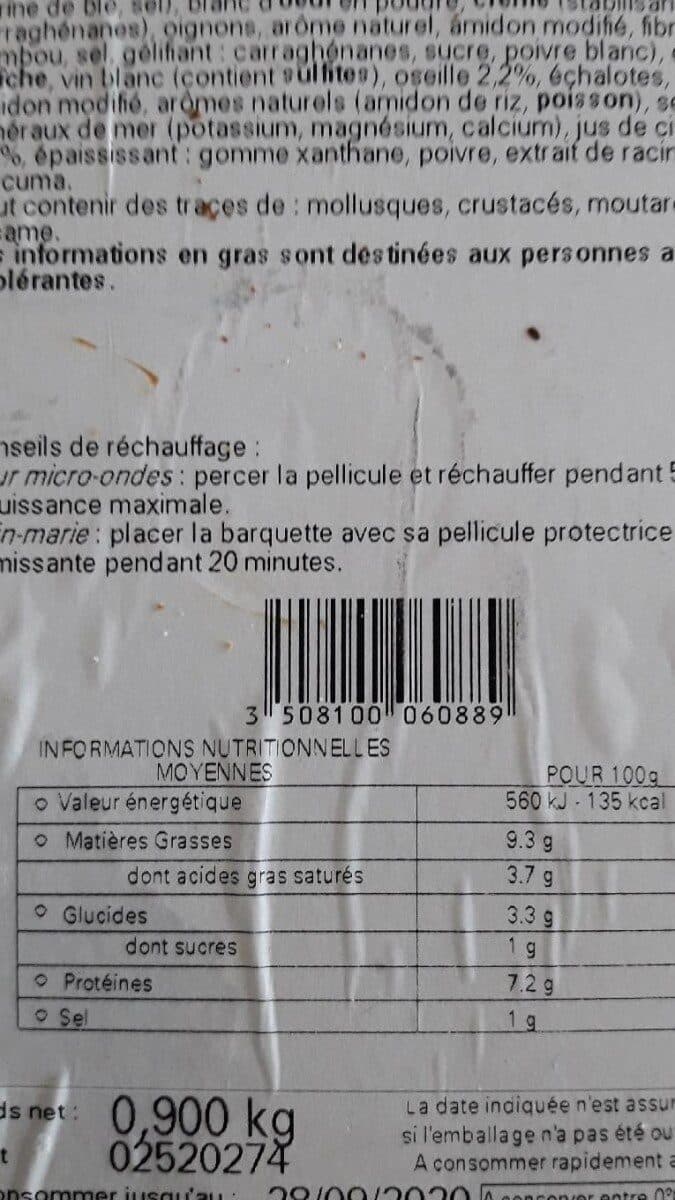 Open Food Facts Paupiette au saumon sauce aux herbes packshot