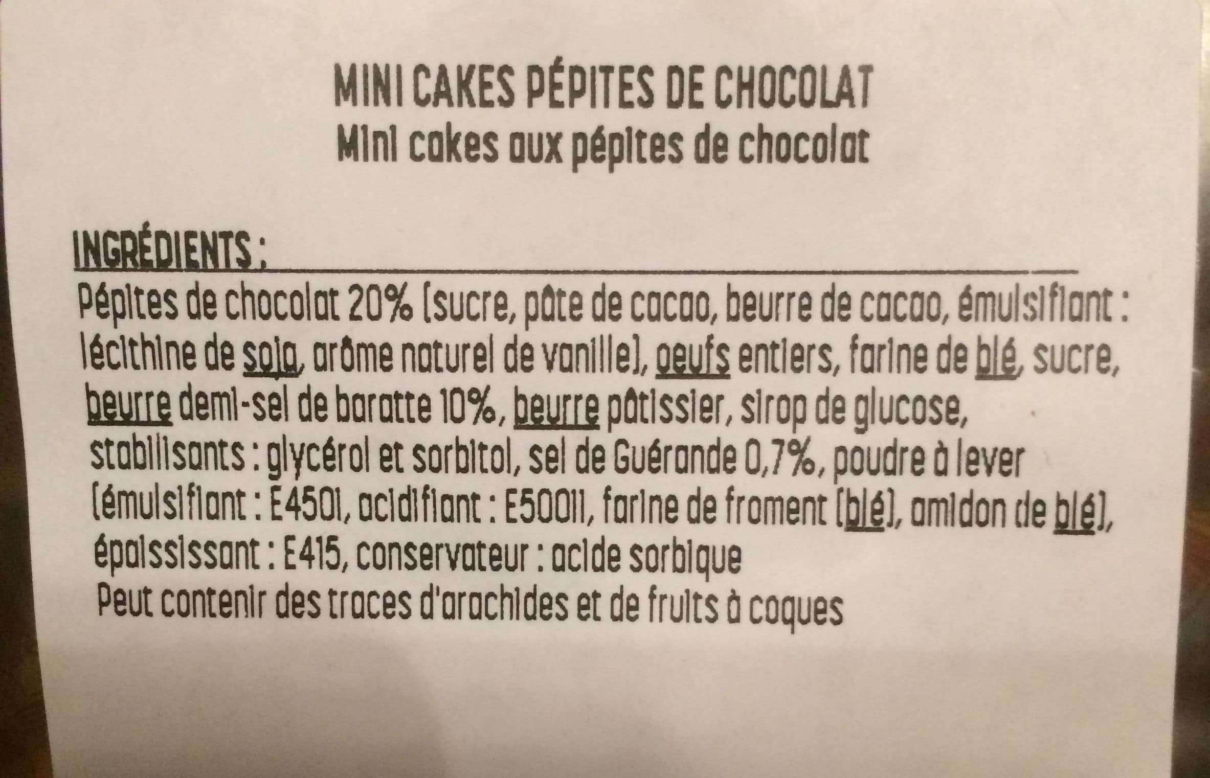 Réauté Chocolat Mini cakes pepites de chocolat packshot