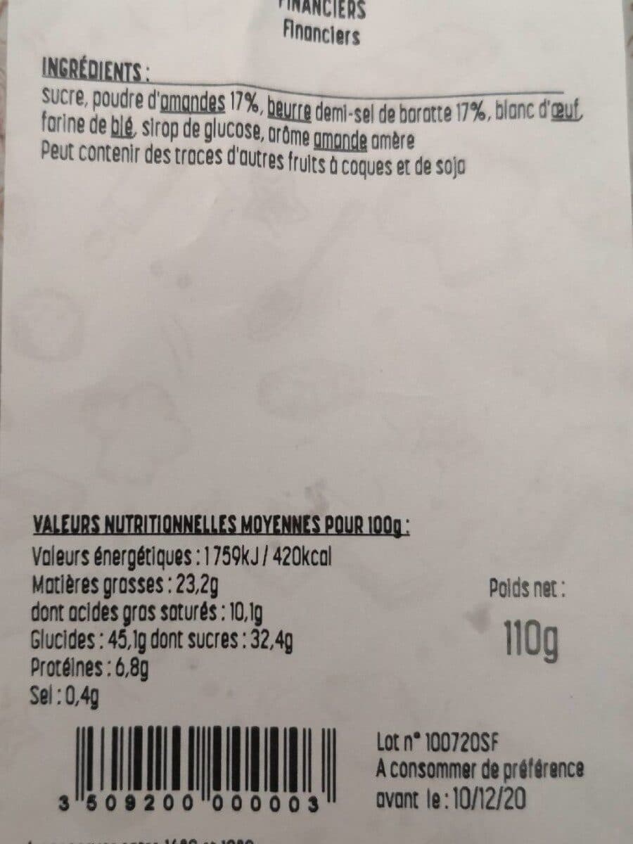Open Food Facts Financiers packshot