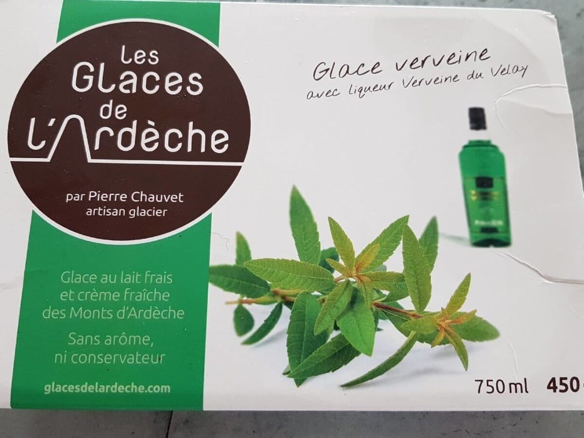 Les Glaces de l'Ardèche Creme glacee à la verveine packshot
