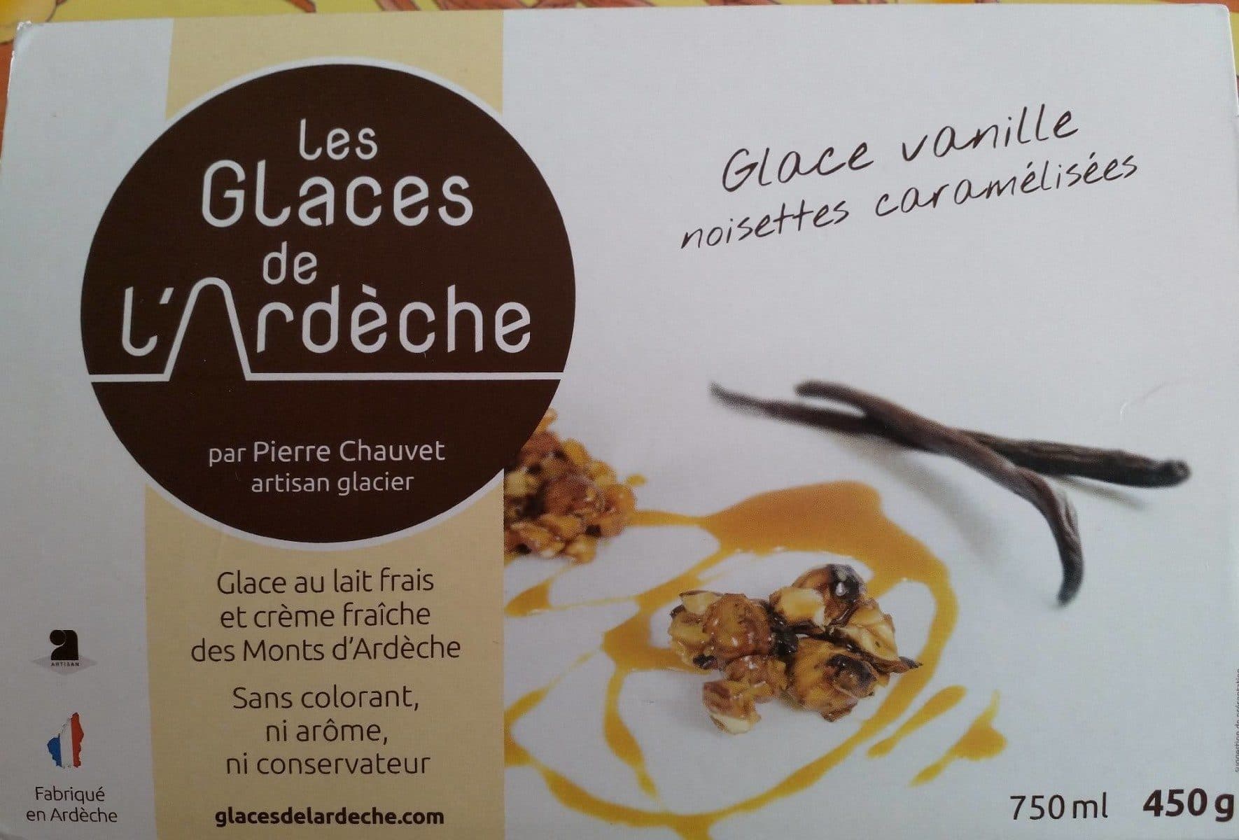 Les Glaces de l'Ardèche Glace vanille noisettes caramélisées packshot
