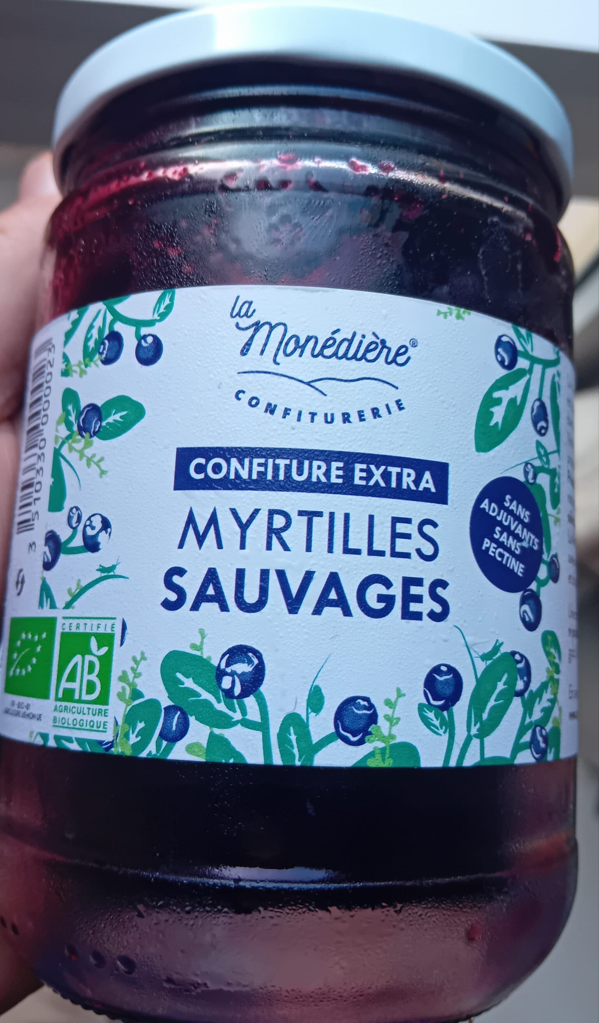 La Monédière Confiture extra de myrtilles sauvage packshot