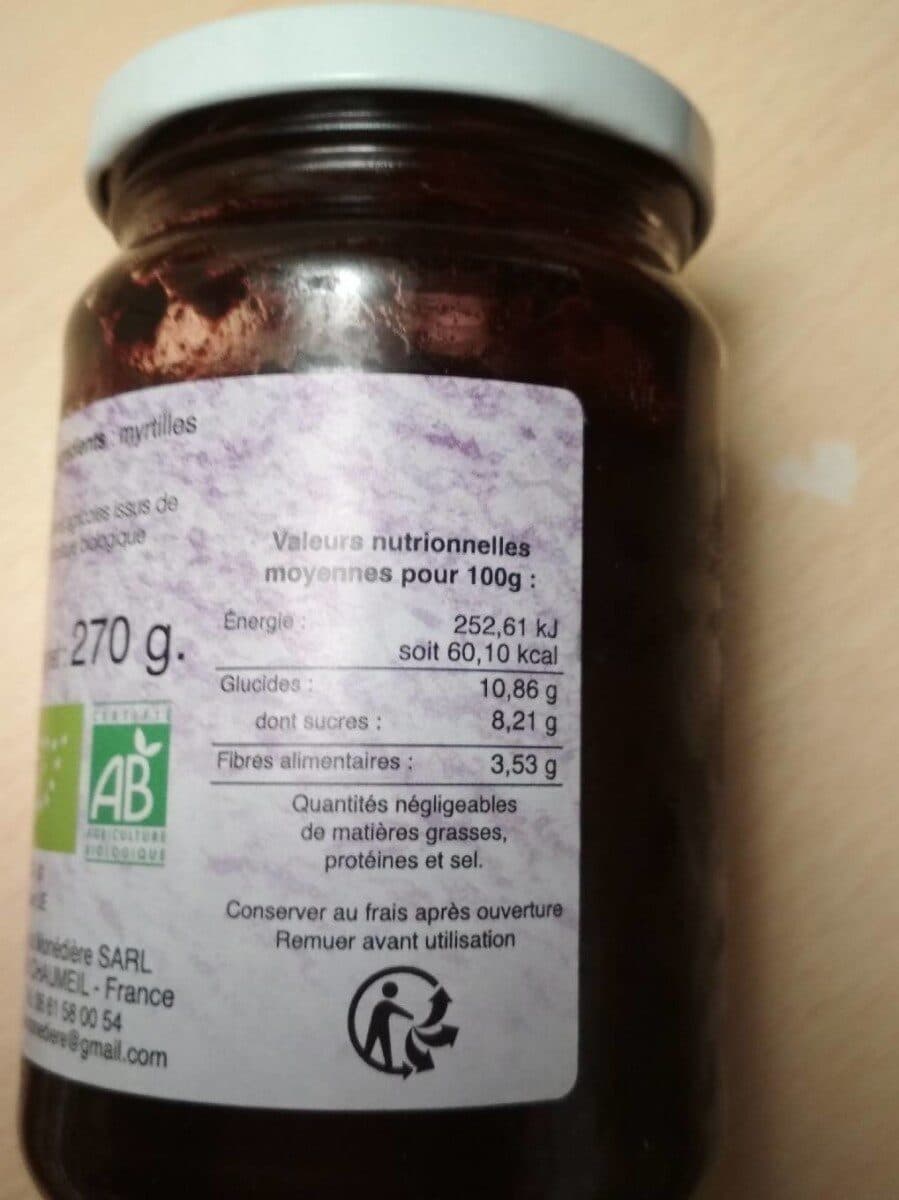 la monédière Pulpe de myrtilles sauvages la monedière packshot