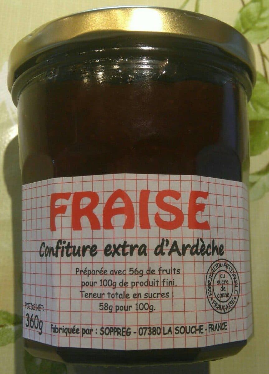 Soppreg Fraise Confiture extra d'Ardèche packshot
