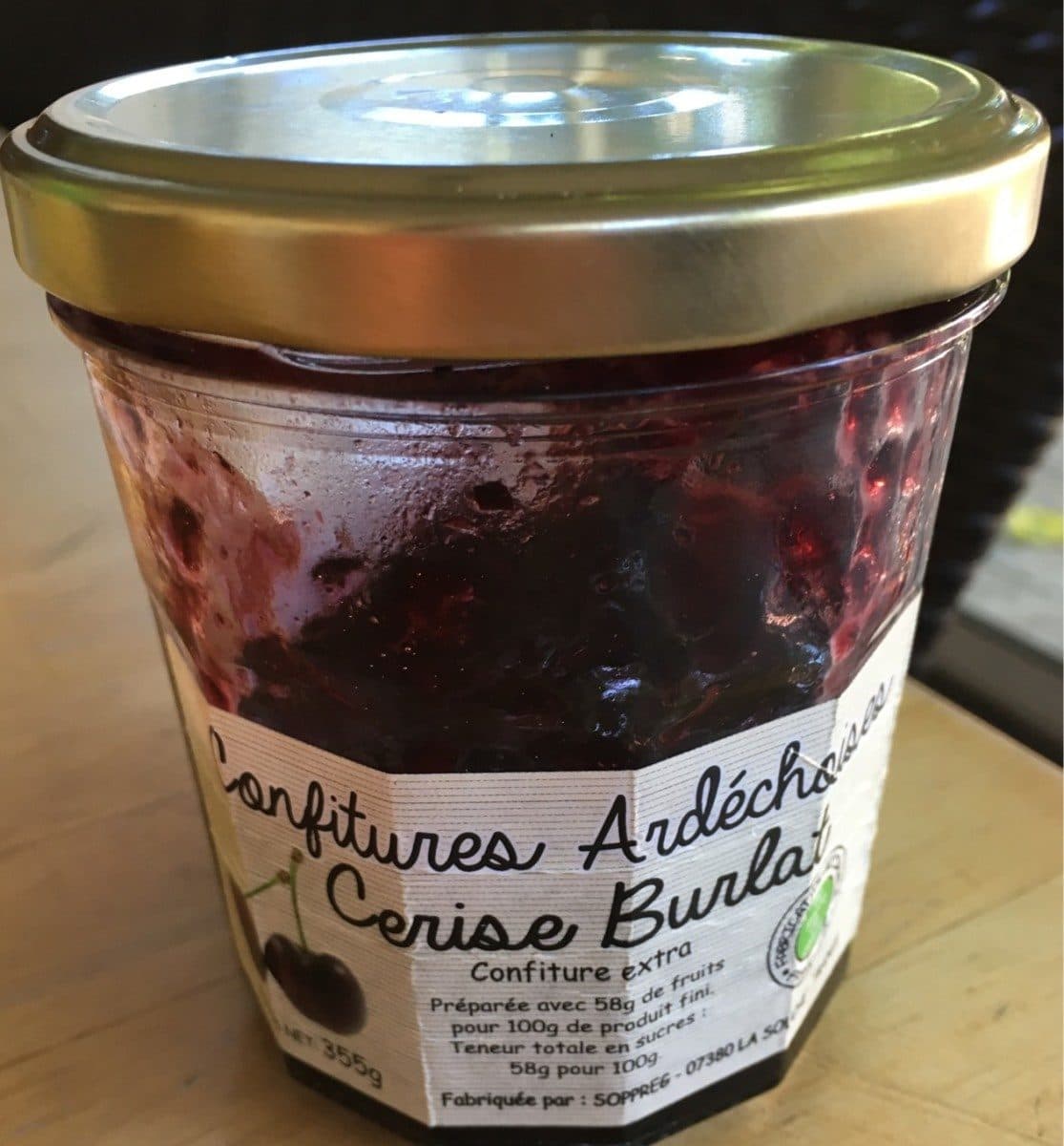Confitures Ardéchoises Cerise burlat packshot