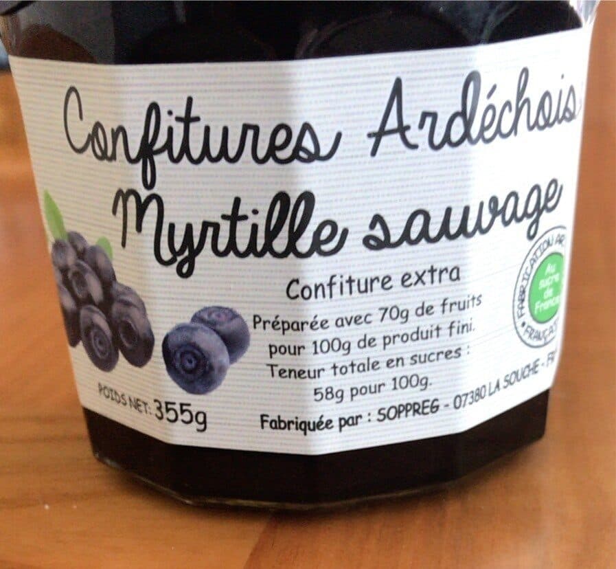 Confitures Ardéchoises Confiture myrtille sauvage packshot
